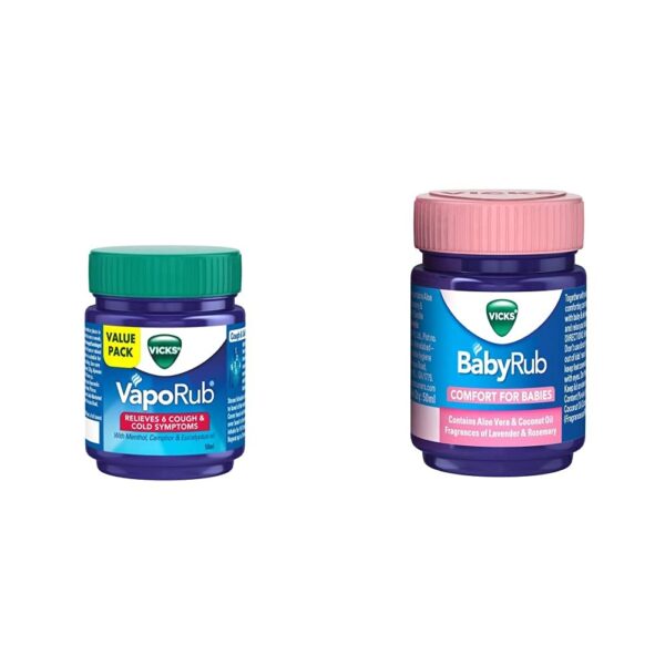 Vicks Vaporub - 50ml and Vicks BabyRub Soothing Vapour Ointment for Babies (50ml) - Fast Shipping to USA & Canada