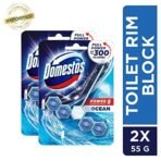 Domestos Power 5 Toilet Rim Block, Ocean, Limescale Removal with Long Lasting Ocean Fragrance, Provides Hygiene & Shine, 55 gm (Pack Of 2) - Fast Shipping to USA & Canada - Image 3