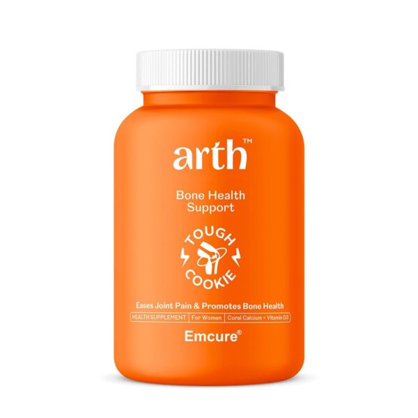 Arth Bone Health Support | Calcium Tablets for Women with Coral Calcium (1000mg) + Vitamin D (600 IU) | Helps Bone Health & Joint Support | 30-Day Supplement | 60 Veg Supplements - Fast Shipping to USA & Canada