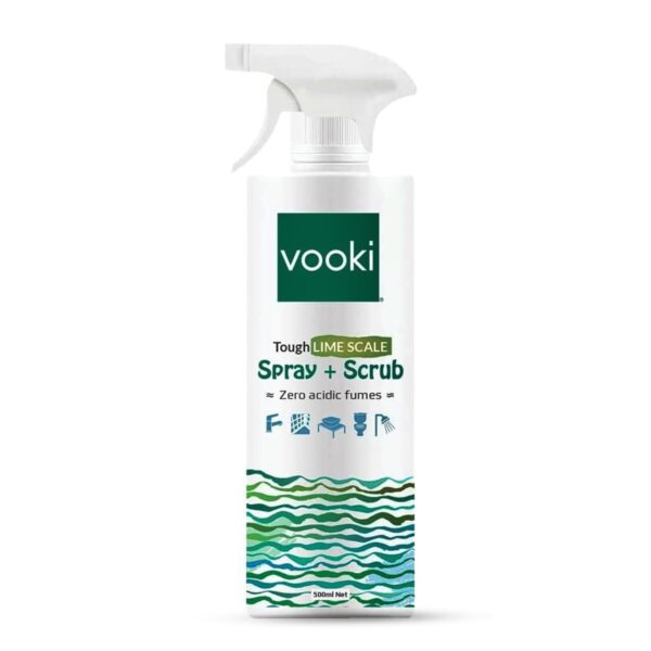 Vooki Ecofriendly Tough Lime Scale Hard Water Stain Remover, Spray and Scrub Cleaner for Bathroom,Taps, Faucet, Basins, Showers & Floor Tiles Cleaner, Home and Commercial Use - 500 ml (Pack of 1) - Fast Shipping to USA & Canada