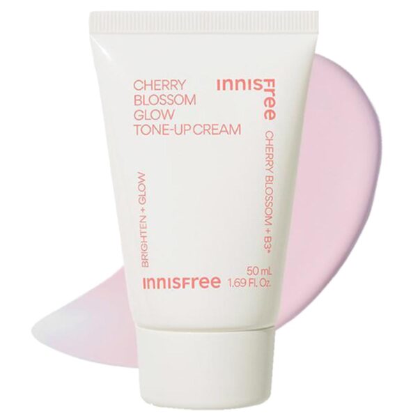 Innisfree Jeju Cherry Blossom Tone Up Cream 50ml with Niacinamide for Dewy & Glowy Finish, Korean Beauty Cream - Fast Shipping to USA & Canada