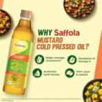 Saffola Cold Pressed Mustard Oil | 100% Cold Pressed Mustard Seed Oil | Helps Manage Cholesterol, Goodness of Omega 3 with Authentic Seed Flavour | 1L Pet Bottle - Fast Shipping to USA & Canada - Image 6