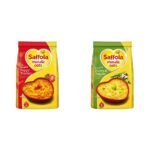 Saffola Masala Oats, Tasty Evening Snack, Peppy Tomato, 500g & Saffola Masala Oats, Tasty Evening Snack, Curry&Pepper, 500g - Fast Shipping to USA & Canada