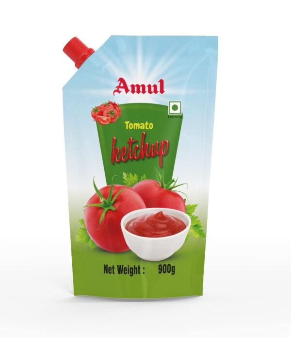 Amul Tangy Tomato Ketchup Spout Pack 900gm - Fast Shipping to USA & Canada