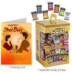 Swad Gift for Happy Bhai Dooj bhaiduj with Card for brother sister (Swad Mixed Candy 125 Gift Box & 1 Greeting card) - Fast Shipping to USA & Canada - Image 3