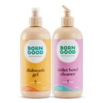 Born Good Plant Based Spanish Citrus Fragrance Dishwash Gel And Arctic Air Fragrance Toilet Bowl Cleaner Toxin-free, Skin-Safe And Pet-safe - 500 ml each (Combo Pack of 2) - Fast Shipping to USA & Canada