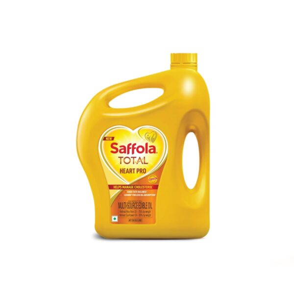 Saffola Total Oil | Heart Pro | Multi source Edible Oil (Blend of Refined Rice Bran oil & Refined Sunflower oil) | Power of 6 | Helps Manage Cholesterol | 5 Litre Jar - Fast Shipping to USA & Canada