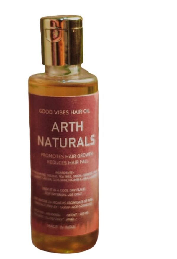 ARTH NATURALS-GOOD VIBES HAIR OIL-REDUCES HAIRFALL-PROMOTES HAIR GROWTH-ORAGANIC -NATURAL HANDMADE-VEGAN FRIENDLY-NET WT- 100 ML-UNISEX - Fast Shipping to USA & Canada