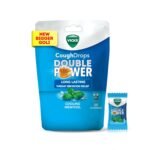 VICKS COUGH DROPS DOUBLE POWER (Bag of 25) NEW & IMPROVED, BIGGER DROPS WITH 2X AYURVEDIC MIX FOR FAST RELIEF FROM THROAT IRRITATION & COUGH, COOLING MENTHOL FLAVOUR. - Fast Shipping to USA & Canada