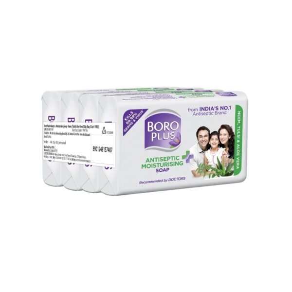 BoroPlus Antiseptice & Moisturising Soap - Neem Tulsi Aloevera (Buy 3 get 1 Free) Pack of 4 - Fast Shipping to USA & Canada