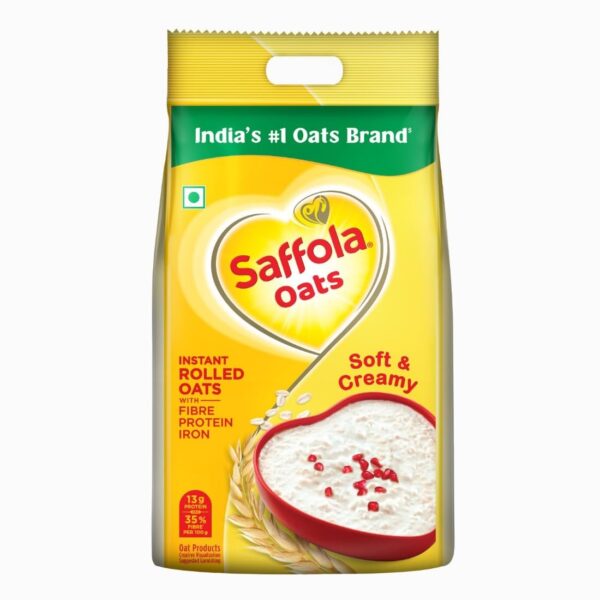 Saffola Oats | 2kg | Instant Rolled |Soft & Creamy |Power of Protein, Iron & Fibre | Nutritious grain - Fast Shipping to USA & Canada