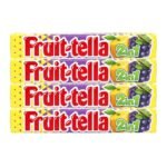 Fruit-Tella 2 in 1 Lemon Grape Flavour Chewy Candy, 32.4 g, 4 Pack - Fast Shipping to USA & Canada