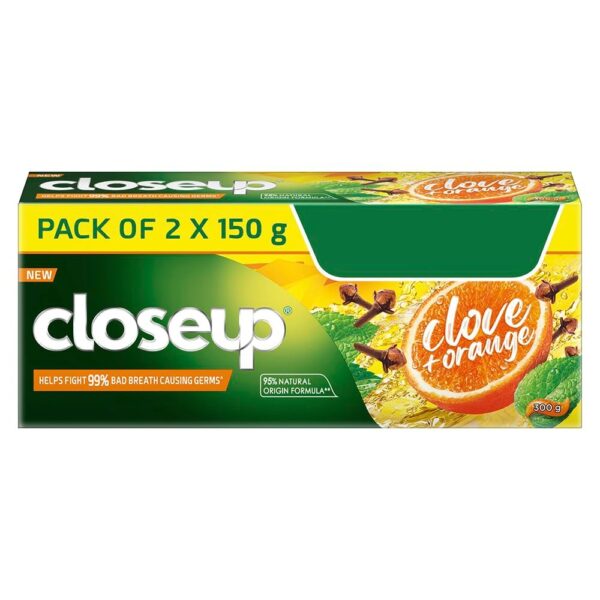Closeup Clove & Orange Multi Action Toothpaste | Helps Fight 99% Bad Breath Causing Germs - 300 G - Fast Shipping to USA & Canada