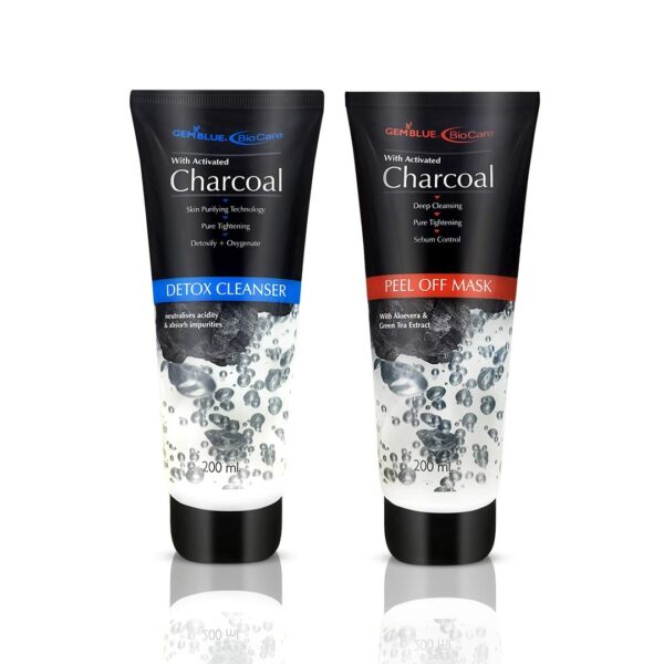 GEMBLUE BioCARE CHARCOAL DETOX CLEANSER, 200ML+GEMBLUE BIOCARE CHARCOAL PEEL OFF MASK, 200ML - Fast Shipping to USA & Canada