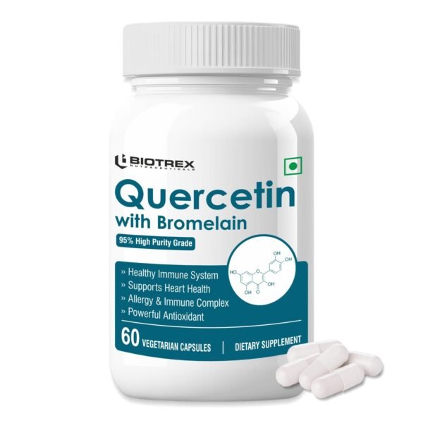 Quercetin with Bromelain 400mg - 60 Veg. Capsules, Quercetin with Bromelain Dietary Supplement for Healthy Immune System, vitamin capsules, for men, women and adults. - Fast Shipping to USA & Canada