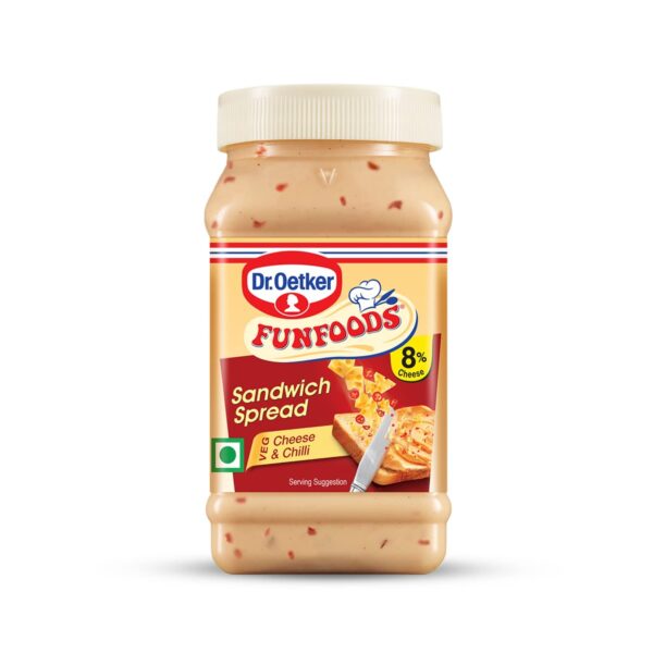Dr. Oetker FunFoods Sandwich Spread Cheese & Chilli, 250gram, Ready to use, 100% Veg - Fast Shipping to USA & Canada
