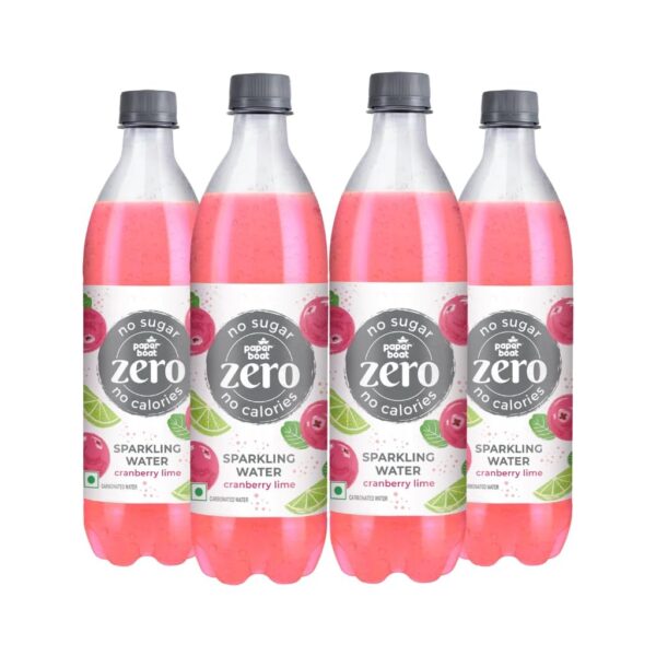 Paper Boat Zero Cranberry Lime Sparkling Water, Pack of 4, 600ml Each | Zero Sugar, Zero Calories | Sugar Free| Flavoured Carbonated Water | No Aspartame - Fast Shipping to USA & Canada