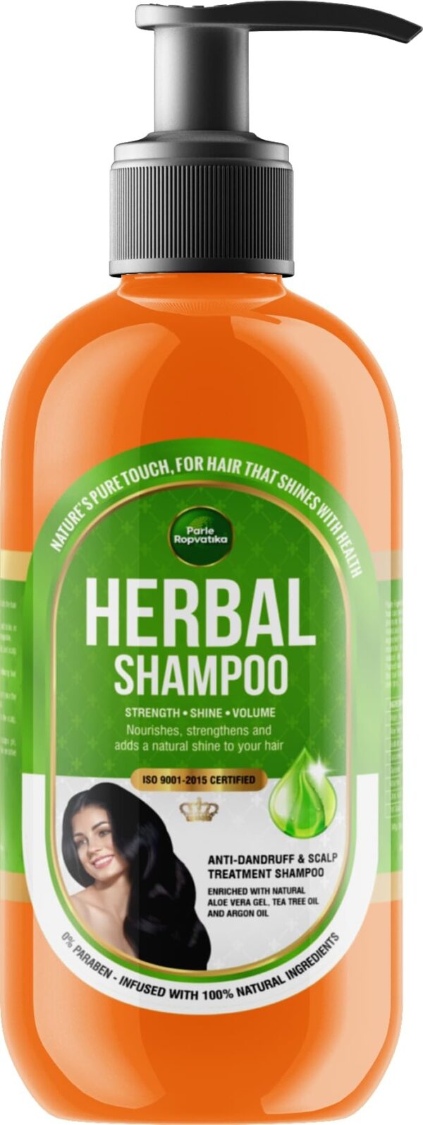 Parle Ropvatika 500ml Herbal Shampoo, Anti-Dandruff, Hair Fall Control and Scalp Treatment with Natural Ingredients, Tea Tree Oil, Aloevara and Argan Oil, for Men Woman (Sandalwood 500ml) - Fast Shipping to USA & Canada