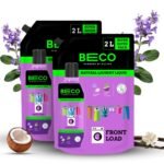 Beco Matic Front Load Liquid Detergent- 4 Litres (2L+2L) | Natural Formula for Tough Stain Removal | Lavender & Vanilla Freshness | No Chemical Formula-Retains Brightness & Shine | 100% Eco-Friendly - Fast Shipping to USA & Canada