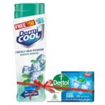 Dermi Cool Menthol Regular Prickly Heat Powder - Pack Of 150G | Dettol Cool Soap 125G Free | Cooling Relief From Prickly Heat, Burning & Itching Of Skin - Fast Shipping to USA & Canada