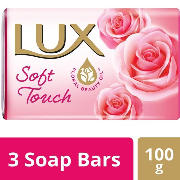Lux Lux Soft Touch French Rose & Almond oil Soap Bar, 100g (Pack of 3) - Fast Shipping to USA & Canada