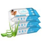 Claret Baby Wet Wipes, 99% Purified Water wipes, Aloe Barbadensis ,Gentle & Soap-Free, Prevents Rashes & Redness, Dermatologically Tested Baby wet wipes, Alcohol-Free wipes for entire body , Pack of 3 (72 Wipes/each) - Fast Shipping to USA & Canada
