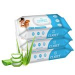 Claret Baby Wet Wipes, 99% Purified Water wipes, Aloe Barbadensis ,Gentle & Soap-Free, Prevents Rashes & Redness, Dermatologically Tested Baby wet wipes, Alcohol-Free wipes for entire body , Pack of 3 (72 Wipes/each) - Fast Shipping to USA & Canada