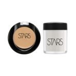 Stars Cosmetics Concealer (Medium) Makeup water resistant Brightening Face & Eyeshadow Pigments (Silver) All Skin Type Professional Look Easy Blend Long Lasting Loose Powder For Girl & Women Set of 2 - Fast Shipping to USA & Canada
