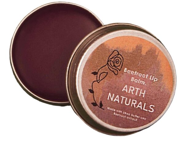 Arth Naturals, Beetroot Lip Balm, Natural Ingredients, Organic, Vegan, Halal Product,Unisex,8Gms,Shea Butter with Vit E,Cruelty Free- Non Alcoholic,Pink Lips,LIp Mask - Fast Shipping to USA & Canada