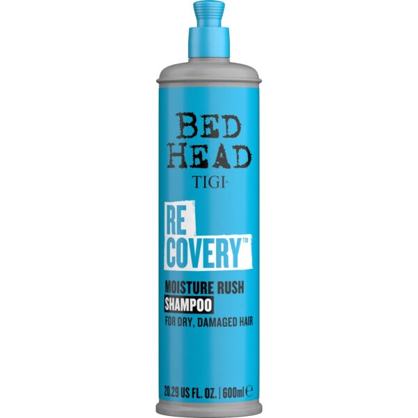 Bed Head TIGI Recovery Moisture Rush Shampoo for Dry & Damaged Hair, Gives Intense Moisture, Shine & Soft Hair, Controls Frizz & Flyaways, Safe for Coloured Hair, 600 ml - Fast Shipping to USA & Canada