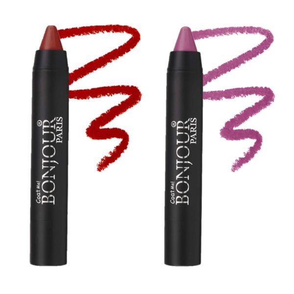 Bonjour Paris Just Matte Lip Crayon -Brick Red, Mauve, 6.4g - Fast Shipping to USA & Canada