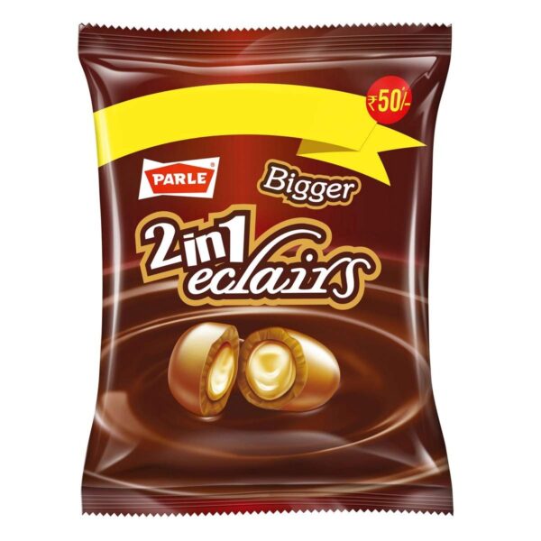 Parle Bigger 2In1 Eclairs,Cream Caramel, 198 Grams - Fast Shipping to USA & Canada