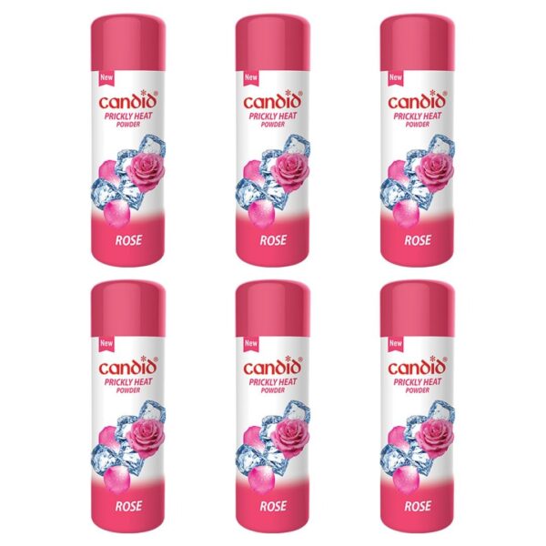 Candid Prickly Heat Powder With Rose | 120 Gm (Pack of 6) - Fast Shipping to USA & Canada