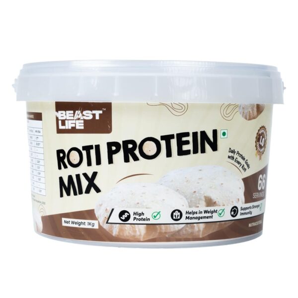 BeastLife Roti Protein 1Kg | Make Roti?s Protein Rich | Clean, Plant-Based Protein Powder|High-Protein|Easy to use & Ideal for All Ages | Pure Pea Protein 1kg ? Boosts Muscle, Easy Digestion - 66 Servings - Fast Shipping to USA & Canada