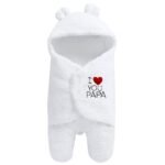 OYO BABY Newborn Hooded Baby Blanket with Embroidery Wearable Wrapper Sleeping Bag (0-6 Months, White, I Love PAPA) - Fast Shipping to USA & Canada