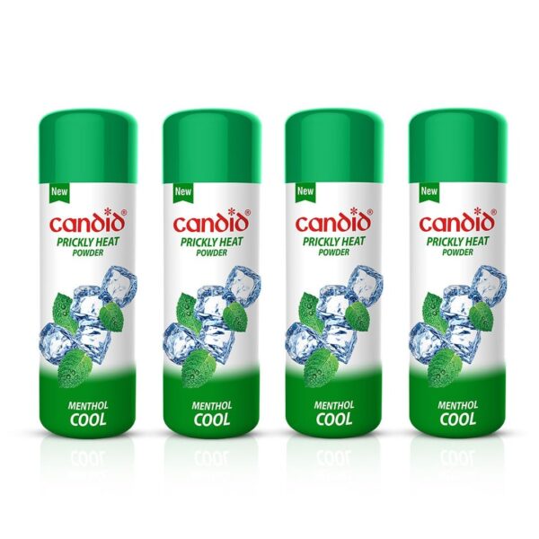 Candid Prickly Heat Powder | Relief from Rashes & Prickly Heat | Neem & Menthol Cooling | Soothing Relief from Itching & Burning | Sweat Absorption | Controls Bacterial Growth | 120g | Pack of 4 - Fast Shipping to USA & Canada
