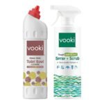 Vooki Heavy Duty Toilet Bowl Cleaner Fumeless Deep Action liquid & Tough Lime Scale Stain Descaler Remover for Showers & Floor Tiles - 500 ml Each for Home and Commercial Use (Combo Pack of 2) - Fast Shipping to USA & Canada
