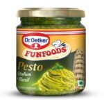 Dr. Oetker FunFoods Italian Basil Pesto | Made with Fresh Basil, Parmesan Cheese & Olive Oil |190g | Gourmet Italian Sauce For Pasta, Pizza, Wraps, Sandwiches & More - Fast Shipping to USA & Canada