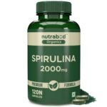 Nutrabud Organics Spirulina Capsule 2000mg per Serving - 120 Veg Capsules - For Women, Men - Preservative & Additive Free (120 Count (Pack of 1)) - Fast Shipping to USA & Canada