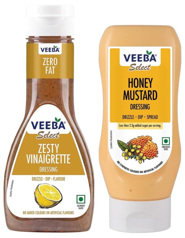 Veeba Honey Mustard Dressing, 300g & Veeba Vinaigrette Salad Sauce, 320g - Fast Shipping to USA & Canada