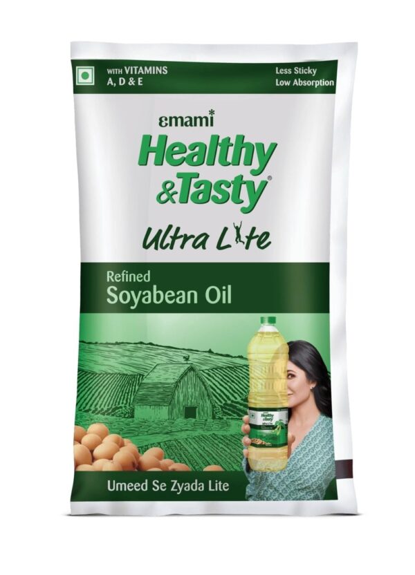 Emami Healthy & Tasty Ultra Lite Refined Soyabean Oil Pouch, 825g - Fast Shipping to USA & Canada