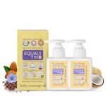 EQUALSTWO Nourishing Baby Massage Oil, 200ml, 100% Natural Non-Greasy Moisturizing Baby Oil for New Born, Strengthen Muscles & Bones, All Skin Types, Hypoallergenic, Dermatologically Tested(Pack 2) - Fast Shipping to USA & Canada