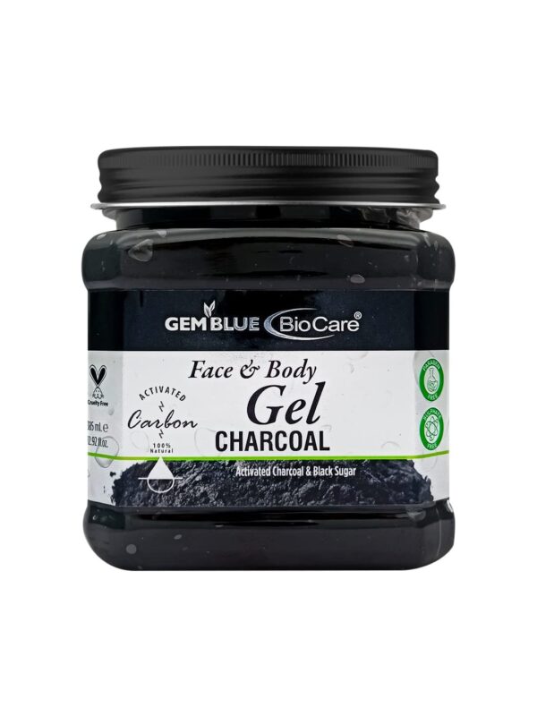 Gemblue Biocare Face and Body Gel | Skin Brightening | Hydrating | Non Greasy | Moisturizing | Light Weight | Nourishing Formula (Gemblue Biocare Charcoal Gel, 385ml 12.92 fl oz.) - Fast Shipping to USA & Canada