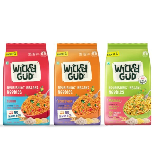 WickedGud Nourishing Instant Noodles Range | No Maida | No Oil | No MSG | High Protein | High Fibre | Cholesterol Free - Fast Shipping to USA & Canada