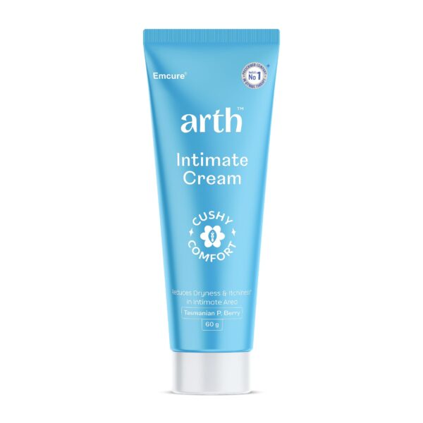 Arth Intimate Cream |Daily Soothing Vaginal Vula Moisturizer Lotion for Vulva Dryness, Itchiness and Discomfort |Hormone Free, Antibacterial, Clinically Studied*, Sulphate Free, pH-balanced, Paraben Free| Complete Tasmanian P. Berry, Austrian Tea Tree, Natural Moisturizers | 60g - Fast Shipping to USA & Canada
