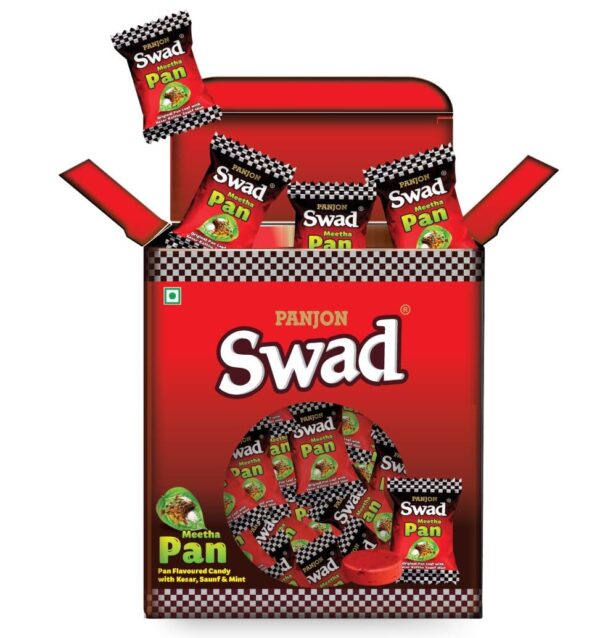 Swad Meetha Pan Candy Gift Box (Original Paan Flavour with Saunf, Kesar & Mint) 125 Toffee x 1 Box Pack, 430 Gram - Fast Shipping to USA & Canada