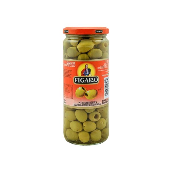 Figaro Pittedgreen Olives, 450g - Fast Shipping to USA & Canada