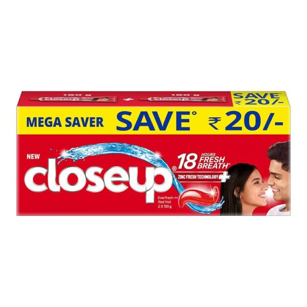 Closeup Toothpaste | Long lasting 18 Hours Of Fresh Breath & White Teeth - 300g (Pack of 2) - Fast Shipping to USA & Canada