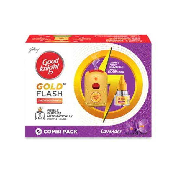 Good Knight Gold Flash Lavender Machine + Refill Liquid, Liquid, 45 Ml, Unisex - Fast Shipping to USA & Canada