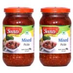 SWAD Delicious and Tangy Mango, Lemon, Green Chillies, Carrot, Kerda Mixed Pickle/Mixed Achar - 400 gm Each | Pack of 2 - Fast Shipping to USA & Canada